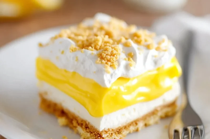 Heavenly Oreo lemon dessert with creamy filling and Oreo crust