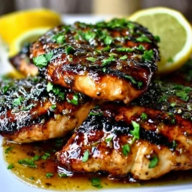Delicious Key West grilled chicken with herbs and spices on a cutting board