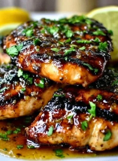 Delicious Key West grilled chicken with herbs and spices on a cutting board