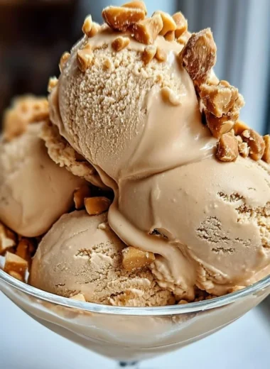 Creamy Peanut Butter Greek Yogurt served in a bowl with a spoon