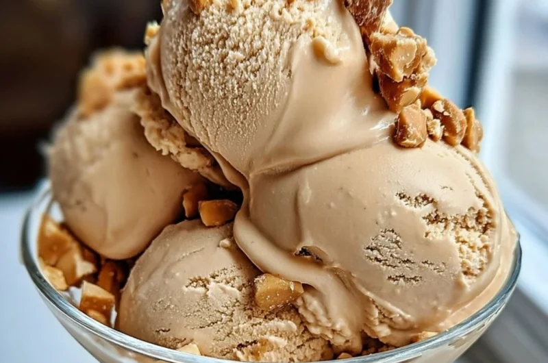 Creamy Peanut Butter Greek Yogurt served in a bowl with a spoon