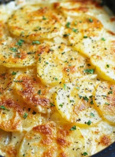 Delicious slow cooker scalloped potatoes in a creamy sauce