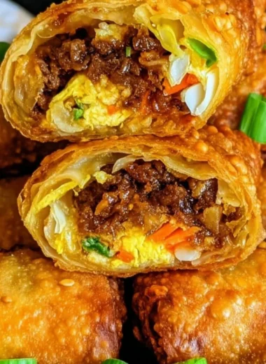 Crispy golden brown egg rolls ready to be served as a delicious appetizer.