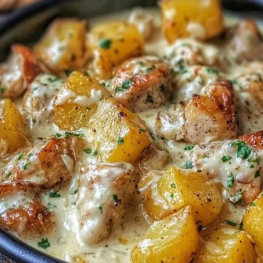Garlic Parmesan Chicken and Potatoes cooked in a crockpot