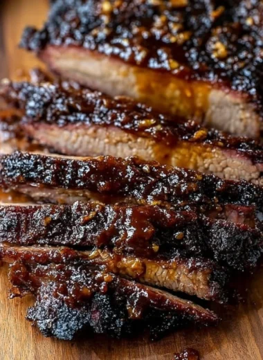 Oven-baked BBQ beef brisket cooked to perfection with rich flavors