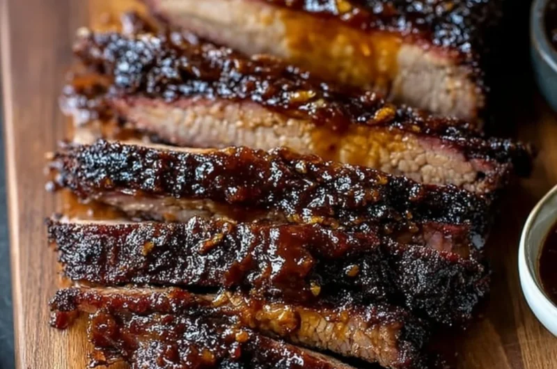 Oven-baked BBQ beef brisket cooked to perfection with rich flavors
