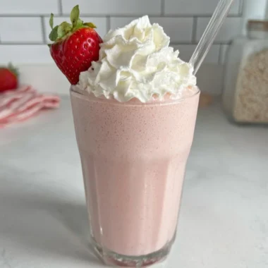 Delicious Strawberry Protein Shake with fresh strawberries and whey protein