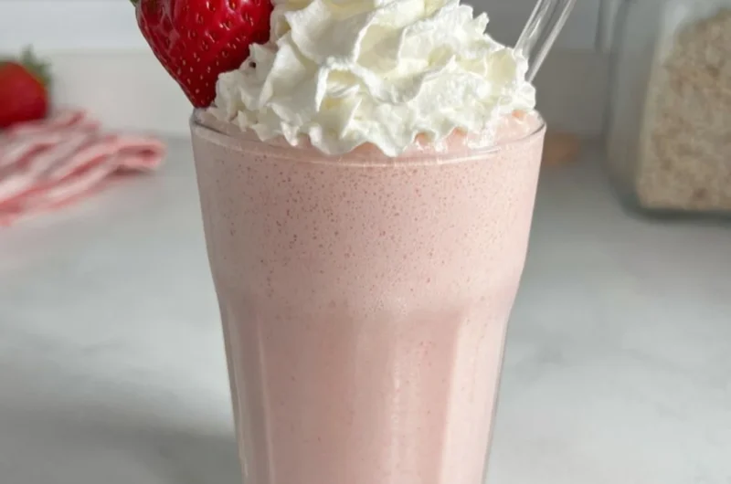 Delicious Strawberry Protein Shake with fresh strawberries and whey protein