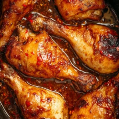 Asian Style Slow Cooker Chicken Legs with savory sauce and herbs
