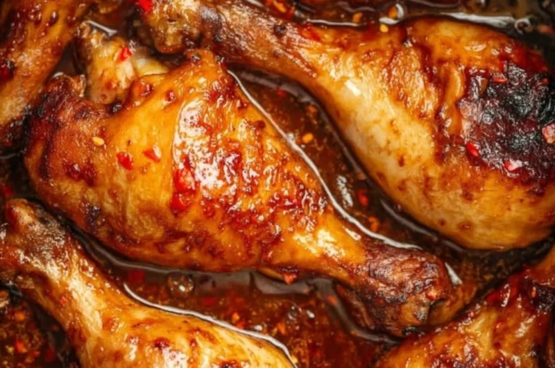 Asian Style Slow Cooker Chicken Legs with savory sauce and herbs
