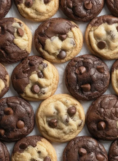Delicious Brookie Cookies combining brownies and chocolate chip cookies