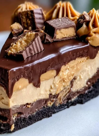 Delicious Chocolate Peanut Butter Pie with a rich, creamy filling