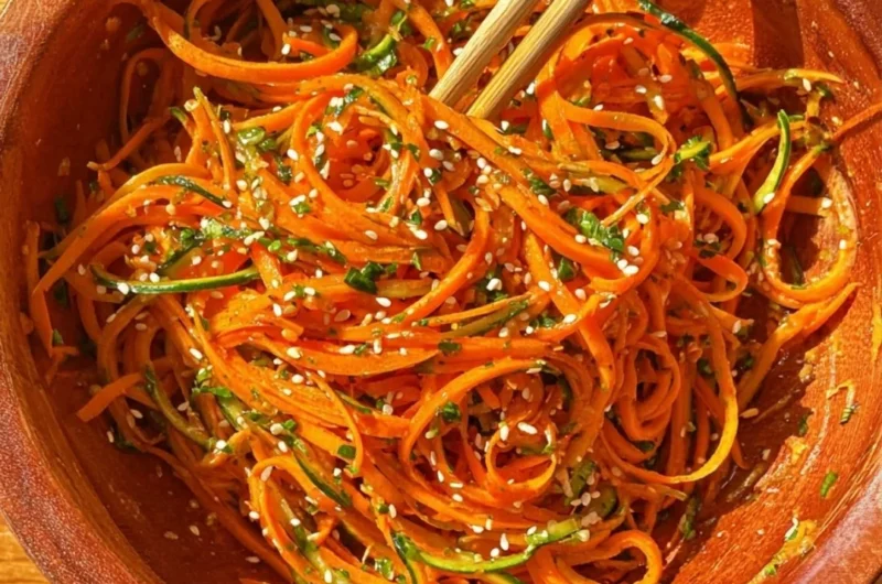 Fresh cucumber carrot salad with vibrant colors and healthy ingredients