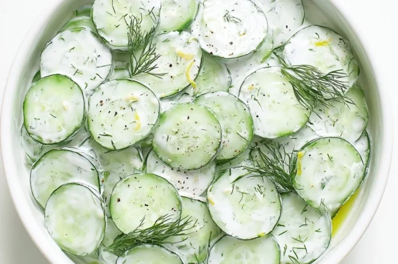 Refreshing cucumber yogurt salad made with fresh ingredients