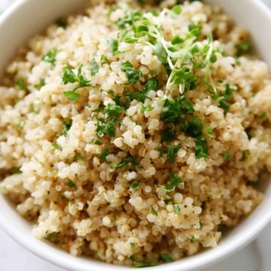 Delicious Herb and Garlic Quinoa dish served in a bowl
