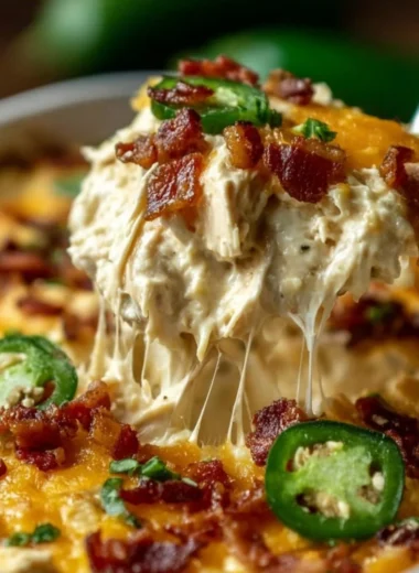 Delicious Jalapeño Popper Chicken Casserole served in a baking dish