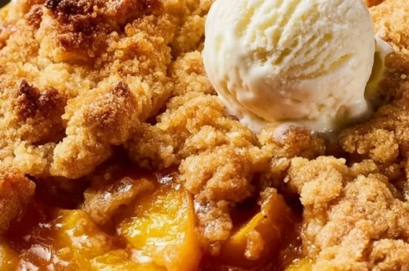 Joanna Gaines' delicious peach cobbler recipe with fresh peaches and a buttery crust