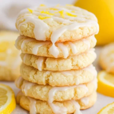 Delicious homemade lemon sugar cookies on a plate.