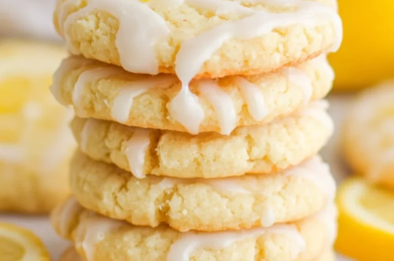 Delicious homemade lemon sugar cookies on a plate.