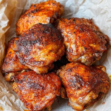 Oven fried chicken thighs served with a side of vegetables