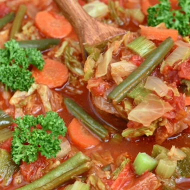 Healthy cabbage soup recipe for weight loss with fresh ingredients
