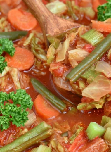 Healthy cabbage soup recipe for weight loss with fresh ingredients