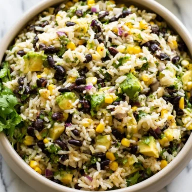 Cozy Black Bean Salad with colorful vegetables and spices