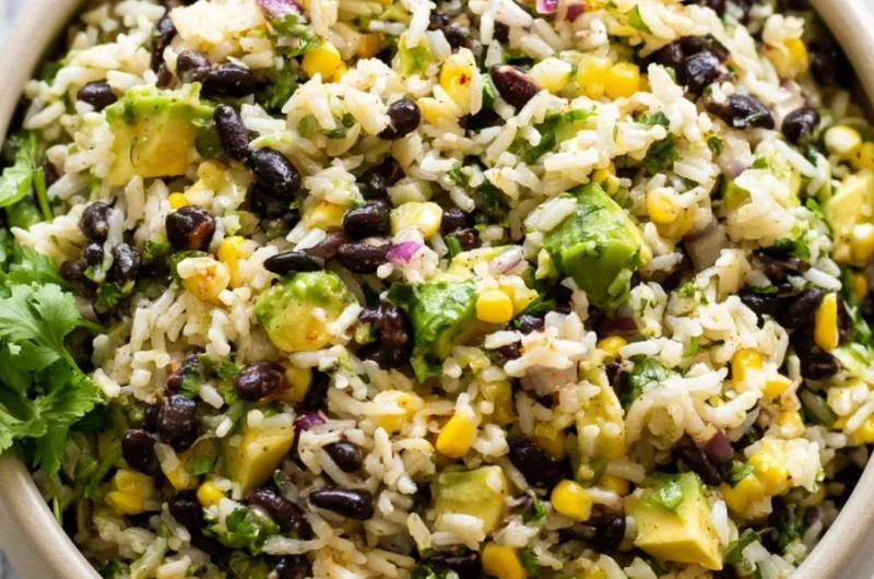 Cozy Black Bean Salad with colorful vegetables and spices