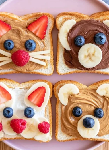 Adorable animal face toast with fun designs for a delightful meal