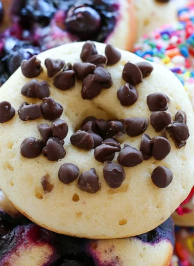 Delicious pancake donuts drizzled with syrup on a cozy breakfast table
