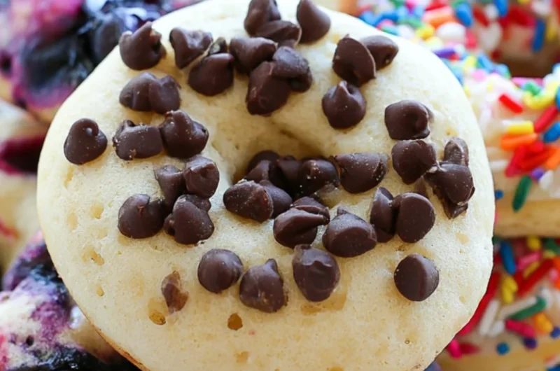 Delicious pancake donuts drizzled with syrup on a cozy breakfast table