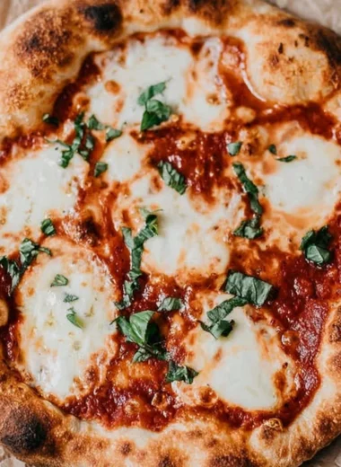 Delicious sourdough pizza crust ready to be topped with fresh ingredients