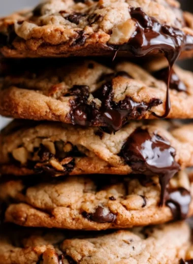 The best giant chocolate chip cookie recipe with gooey chocolate chunks