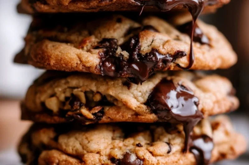 The best giant chocolate chip cookie recipe with gooey chocolate chunks