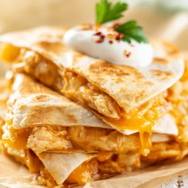 Delicious Taco Bell Chicken Quesadilla filled with chicken and cheese