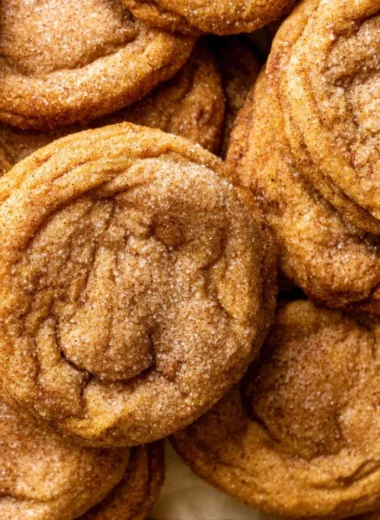 Chewy pumpkin snickerdoodle cookies with fall spices and brown butter